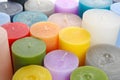 Different colorful wax candles