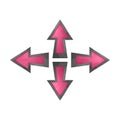 Different colors arrow button. Cursor. Pointer. Gaming elements isolated on white background. Design for computer game. Symbols.