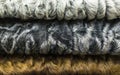 Different colors of karakul lambskin texture, background