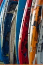 Kayaks for rent near a beach Royalty Free Stock Photo