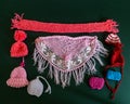 different colors knitted doll clothes, adorable collection of knitted doll clothes