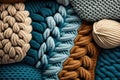 Different colors of knitted textures.