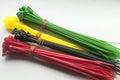 Different colors of plastic nylon cable ties Royalty Free Stock Photo