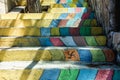 Different Colors Rainbow Stairs Colorful Staircase