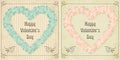 Different colors set of vintage Valentines card