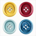 different colors Sewing button on white background Royalty Free Stock Photo