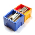 Different colors of sharpener isolated Royalty Free Stock Photo