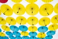 Different colors umbrellas background Royalty Free Stock Photo