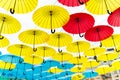 Different colors umbrellas background Royalty Free Stock Photo