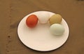 Different Coloured Chicken Eggs. Royalty Free Stock Photo