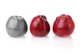 Different colourless apple with two red ones Royalty Free Stock Photo