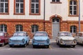 Different colours old trabant cars Royalty Free Stock Photo