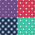Different combinations of geometric symbols textured vector pattern