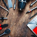 Different construction tools with Hand tools for home renovation