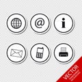 Different Contact Icon Buttons - Isolated On Transparent Background Royalty Free Stock Photo