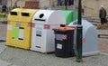 Different containers for waste disposal in the street.