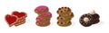 Different Cookie as Baked Dessert Food Vector Set