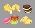 Different cookie homemade breakfast bake cakes and tasty snack biscuit pastry delicious sweet dessert bakery