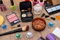 Different cosmetic set - makeup tools Royalty Free Stock Photo