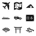 Different country icons set, simple style