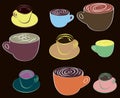 Different cups of coffee