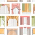 Different curtains and blinds for interior design