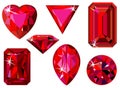 Different cut ruby Royalty Free Stock Photo