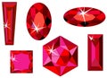 Different cut ruby Royalty Free Stock Photo