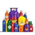 Different dangerous cylinder container Royalty Free Stock Photo