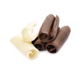 Different delicious chocolate curls Royalty Free Stock Photo