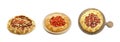 Different delicious galettes on white background, collage. Top and side views Royalty Free Stock Photo