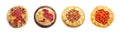 Different delicious galettes on white background, set. Top view Royalty Free Stock Photo