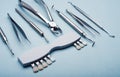 Different dental steel instruments