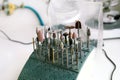 Different dental tools and burs Royalty Free Stock Photo