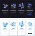 Different deportation onboarding mobile app page screen