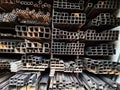 Different design and shapes of Mild Steel Railing materials in the shop of sale using in the building construction