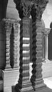 Different designs of pillars in a cloister