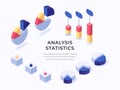Data analysis isometric illustration Royalty Free Stock Photo