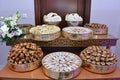 Different dishes of Moroccan biscuits.