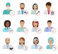 Different doctors avatar face portraits hospital staff characters flat medicine professional physician people vector