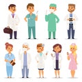 Different doctors charactsers vector set.