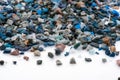 Different dyed plastic regrind Royalty Free Stock Photo
