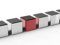 Different element - cube in a row Royalty Free Stock Photo