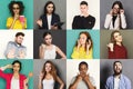 Diverse young people positive and negative emotions set Royalty Free Stock Photo