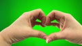 Different emotions with female hands on green background chroma key stop war female hands close screen repulsion of