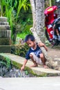 Different emotions of Indonesian children. Travel around Bali. Royalty Free Stock Photo