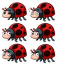 Different emotions of ladybugs