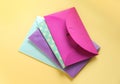 Different envelopes on color background