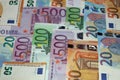 Different Euro Banknotes Royalty Free Stock Photo