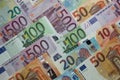 Different Euro Banknotes Royalty Free Stock Photo